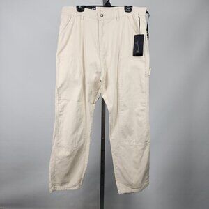 WXYZ Men Cream Denim Carpenter Loose Fit Pants Size 36
